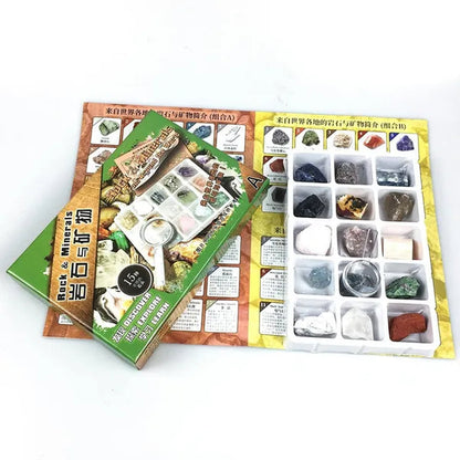 15 Types Rock Minerals Gift Box Smokey Quartz Kyanite Apatite Sodalite Selentite