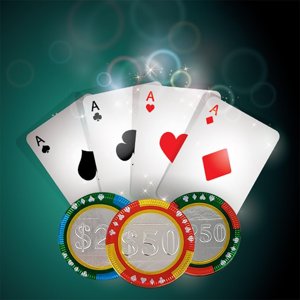 Casino Poker Chips, Belgian Milk Chocolate Coins, Kosher Certified Dairy, Non GMO (25-Pack)
