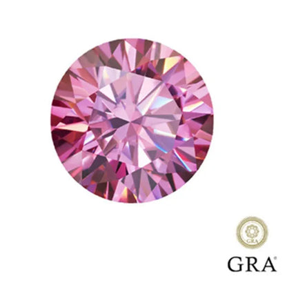 Top Pink morsonite naked diamond gem vvs1 excellent round cut cream ring finger with gra certificate