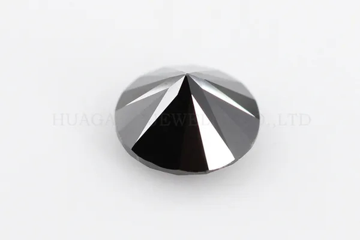 0.5Ct 5Mm round Brilliant Cut Black Moissanite Loose Stone VVS1 Excellent Cut Jewelry Making Stone