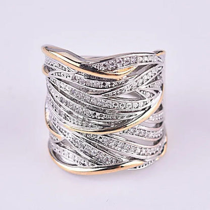 European and American Elegant Women's Cross  Bride Engagement Wedding Girlfriend Ring Anniversary Valentine's Day Christmas Thanksgiving Gift Size 5-11