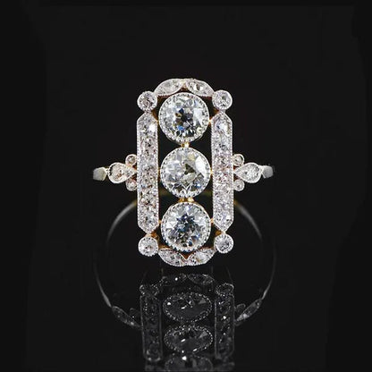 Luxury Female Jewelry Fashion Gold Color Ring White Crystal Zircon Engagement Rings for Women Bride Wedding Band Anniversary Gift Size 4-12 Bague Femme
