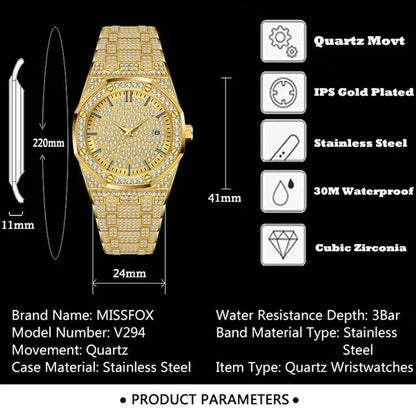 Women Quartz Watch Fashion Bling Casual Ladies Watch Female Gold Wristwatch Crystal Diamond Girls Clock
