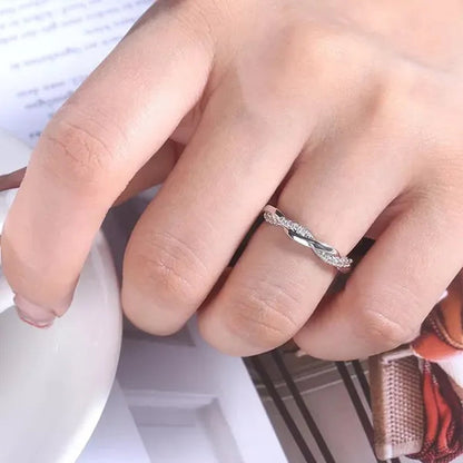 Diamond Ring Engagement Ring Diamond Anniversary Twined Vine Simple Infinity Eternity Ring Bridal Women Promise Ring Anniversary Gold Wedding Bands Size 4-10