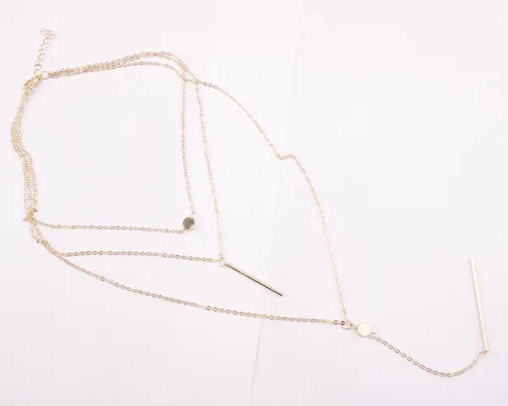 Elegant Multilayer Women Pendent Necklace Long Chain Necklace bo