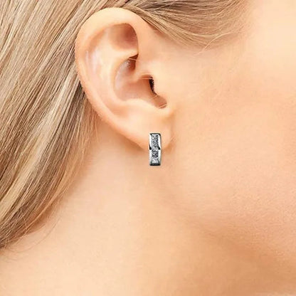 1 Pair Silver Plated White Sapphire Hoop Earrings for Bridal Engagement Wedding Women Earrings Jewelry Gift