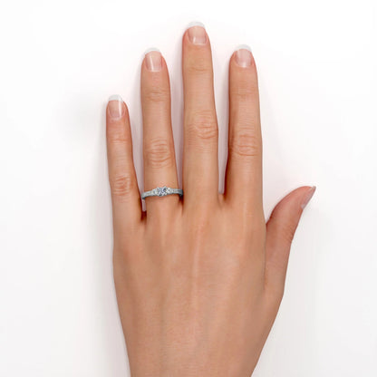 Vintage Half Carat Princess Cut Diamond - Channel Set Band - Edwardian Engagement Ring in 10K White Gold