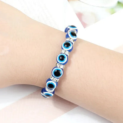 New Fashion Crystal Turkish Lucky Evil Eye Bracelets Blue Evil Eye Bead Bracelet Men Women Handmade Lucky Jewelry Charm Bracelet Female Dropshipping