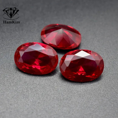 Excellent Natural Emerald Oval Red Ruby Faceted Cut AAAAAA VVS Loose Gemstone