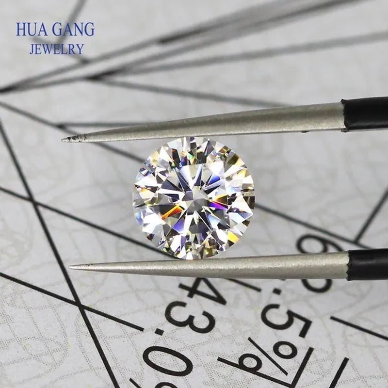 Round Brilliant Cut  5.0mm (0.5 ct) To 8.0mm (2 ct)  D Color Moissanites Loose Stone  Ring Jewelry Bracelet Material High Quality