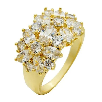 5-Color Natural 6.69CT White/Alexandrite/Sapphire/Ruby/Emerald Diamond 14K Yellow Gold Ring Size 6-10