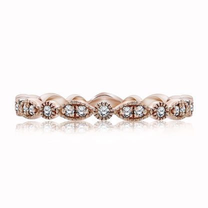 .50 Ct Diamond Matching Ring Band - Full Eternity Band - Art Deco Stackable Ring - 10K Rose Gold