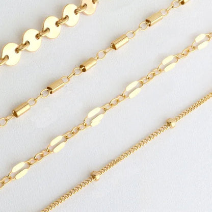 4 Pcs / Set  Gold Color and Silver Color Women's Bracelet Jewelry Bracelets for Women Girls European and American Popular Double-sided Wear Finger Bracelet