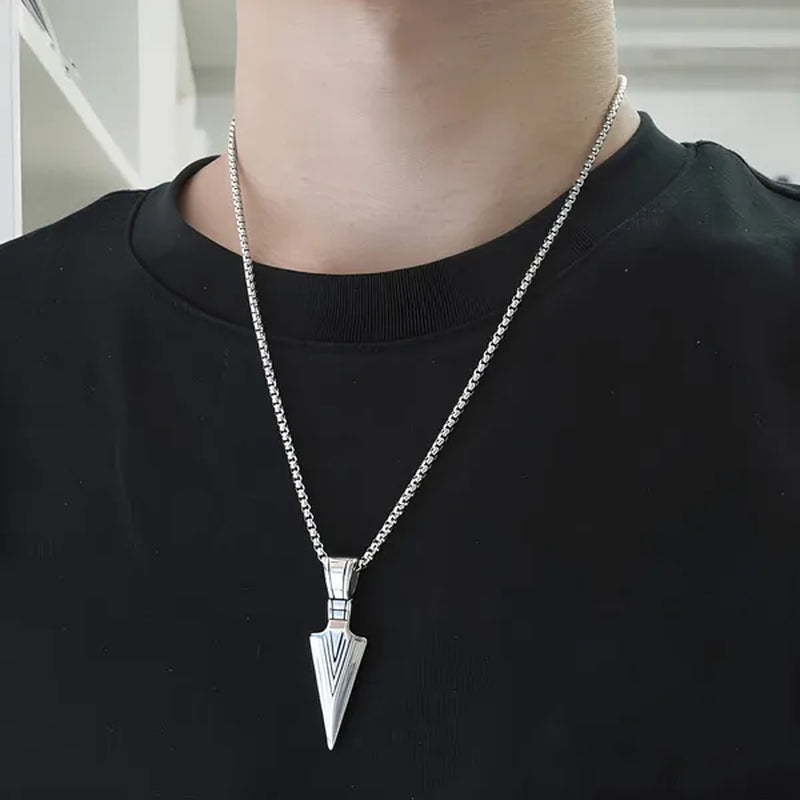 Men's Fashion Jewelry Black Gold Silver Color Pendant Long Chain Necklace Mens Necklaces