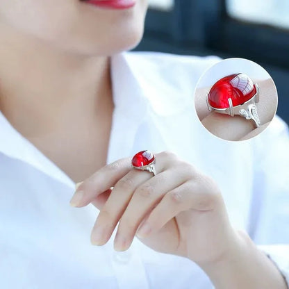 Gem ring  ruby red agate Adjustable opening ring female living ring girlfriend gem ring 5 colors