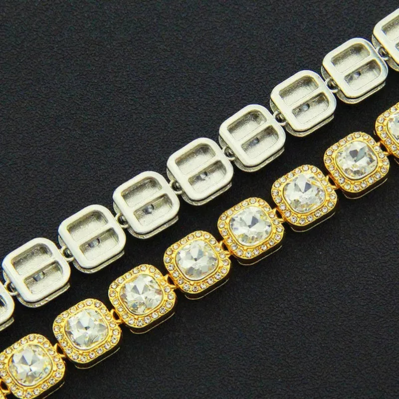Hip Hop Bracelet Cuban Link Bracelet Ice Out Tennis Bracelet for Men and Women Hip Hop Jewelry