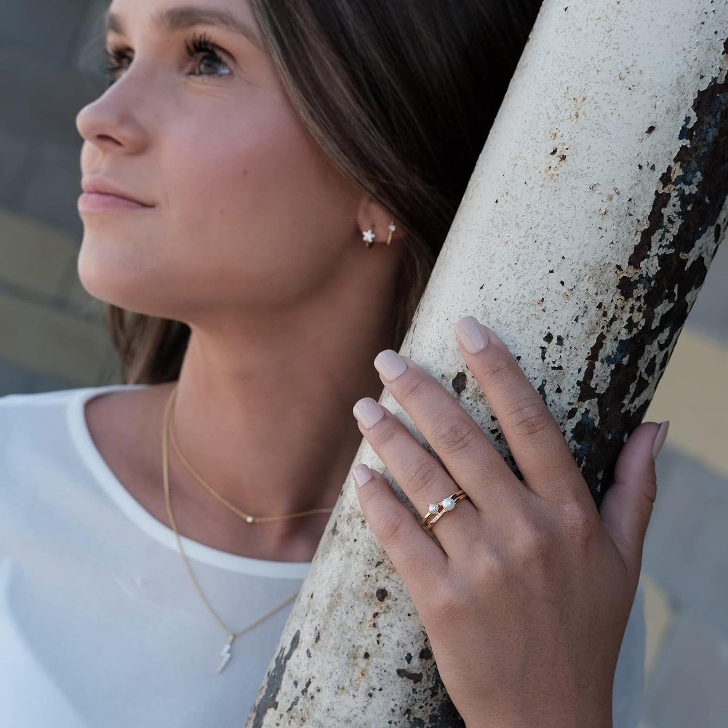18K Gold Vermeil Tiny Pearl Ring