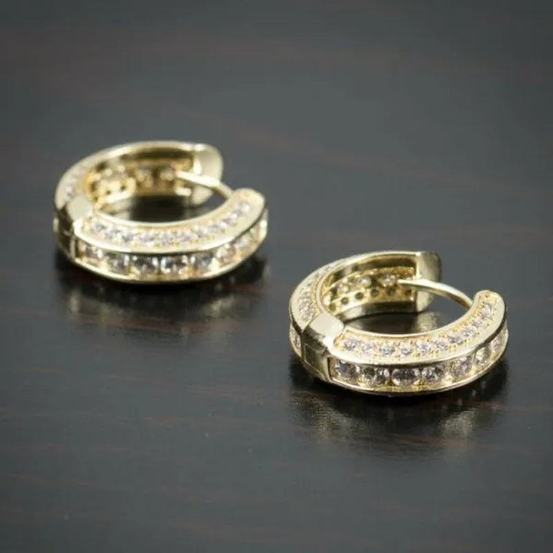 Mens Earrings Jewelry Trendy Silver Plated & Gold Earring Men Women Micro Pave Lab Diamond Hoop Earring Daily Casual Party Gold Earrings Silver Earrings