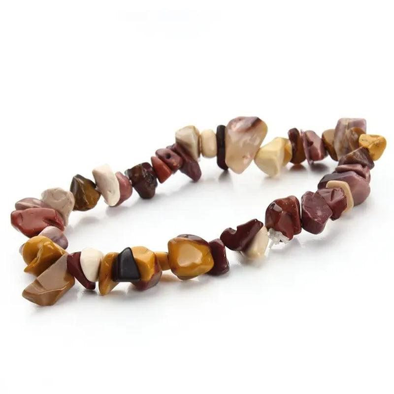 12pcs Gravel Natural Stone Bracelets For Women Amethyst Labradorite Beads Bangles Turquoise Rose Quartz Pulseiras Femininas