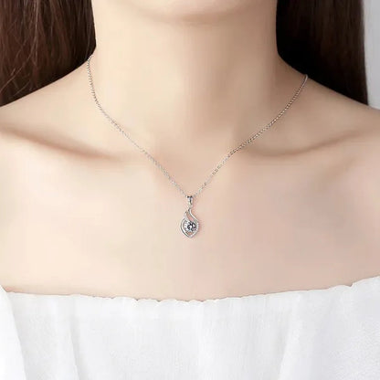 Exquisite Zircon Pendant Necklace for Women Bridal Wedding Jewelry Fashion Clavicle Necklace