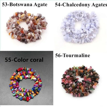 Natural Stone 5-8MM Irregular Shape Freeform Chip Bead Pink Quartz Amethysts Agates Lapis lazuli For Jewelry Making DIY Bracelet16"