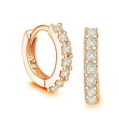 925 Sterling Silver Crystal Circle Earring For Women Making Jewelry Gift Wedding Party Engagement E024