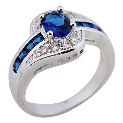 Blue Sapphire Women Men Engagement Rings Jewelry Size 7.8.9 10