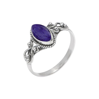 Blue Sapphire Stone Ring, 925 Sterling Silver Statement Ring for Women, Handmade Ring Gemstone Promise Ring for Birthday Christmas Gift for Her Ring Size US 9
