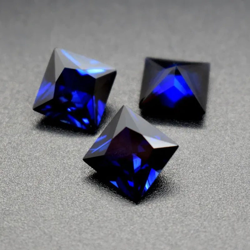 Natural Cutting 3A Blue Tanzania Sapphire Unheated 6x8mm 7x7mm Corundum Spinel Various Shapes Mosaic Jewelry Diy Blue Gem AAA