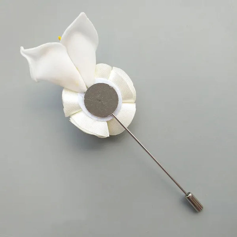 10pcs/lot Handmade Mini Calla Bride Groom Corsage Bridesmaid Sister Dress Flower Boutonniere Men's Suit Brooch Pin Wedding flower