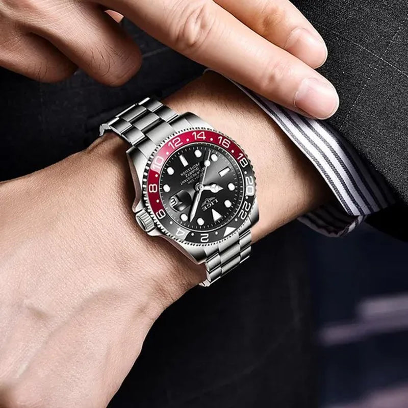LIGE Military Men's Watch Stainless Steel Band Date Mens Business Male Watches Waterproof Luxuries Men Wrist Watches for Men
