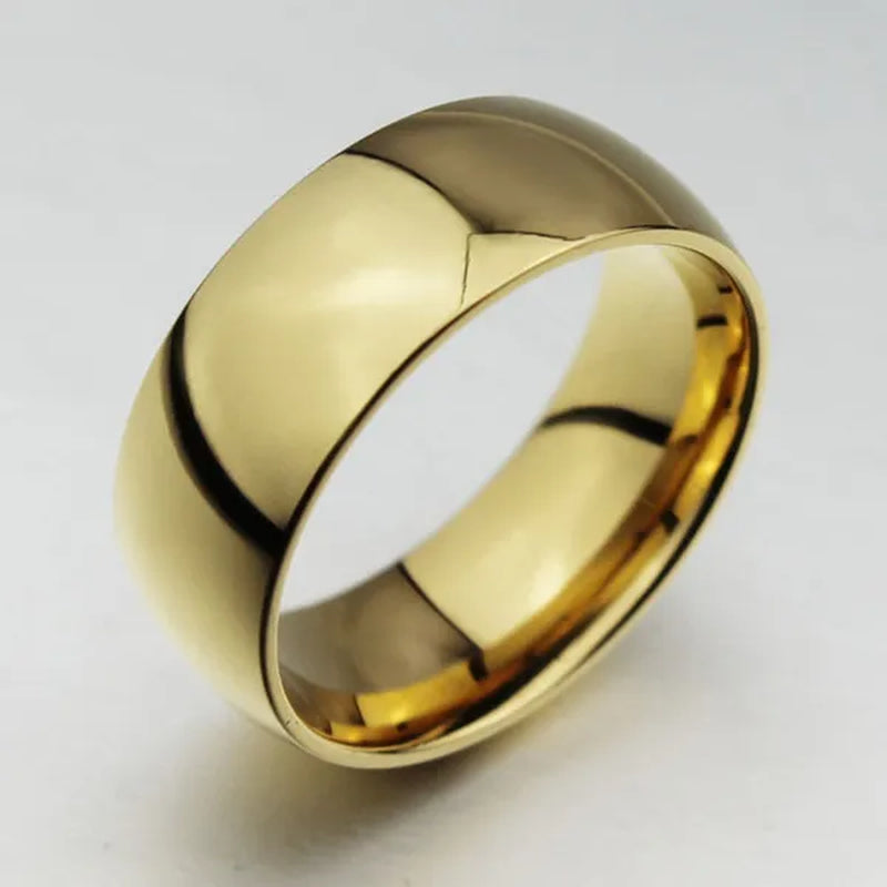 4/6/8mm Width Never Fade Gold Silver Plated Ring Men/Women Gift Classic Gold Wedding Bands Rings for Men Jewelry