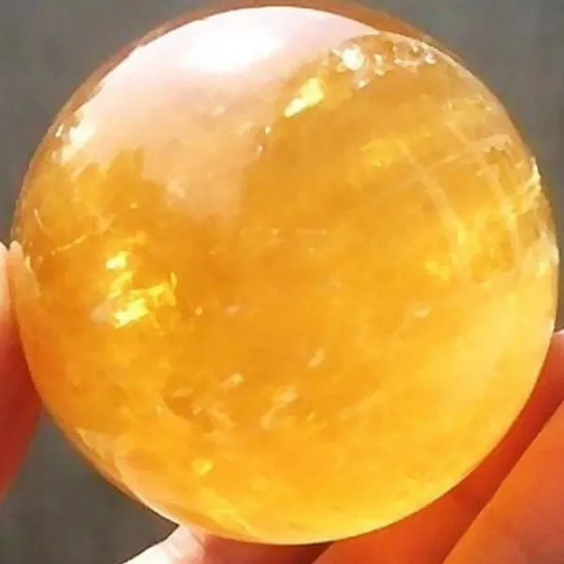 about 500g Natural Citrine Quartz Crystal Sphere Ball Healing Gemstone