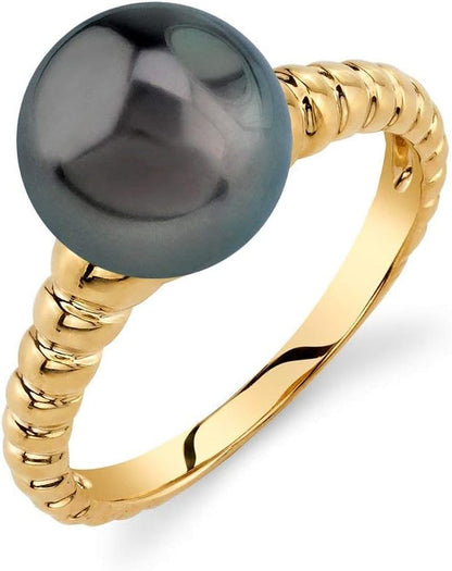 Pearl Ring with Tahitian South Sea Cultured Pearl and 14K Gold Terrie Pearl Ring for Women