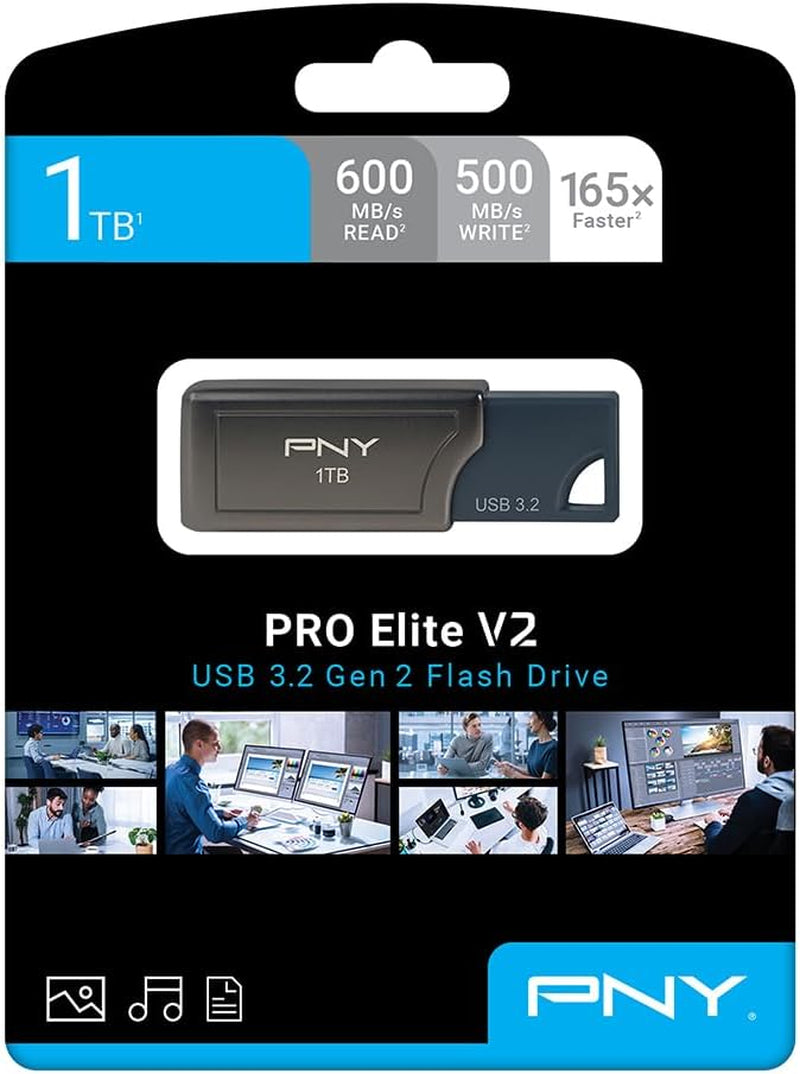 1TB PRO Elite V2 USB 3.2 Gen 2 Flash Drive – 600Mb/S, Gunmetal