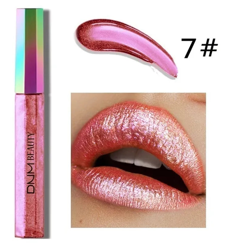 Super Girl 12 Color High-fashion Chameleon Metal Matte Metallic Waterproof Lipgloss Liquid Lipstick  Shimmer Diamond Glitter Pearl Colour Lip Gloss Lip