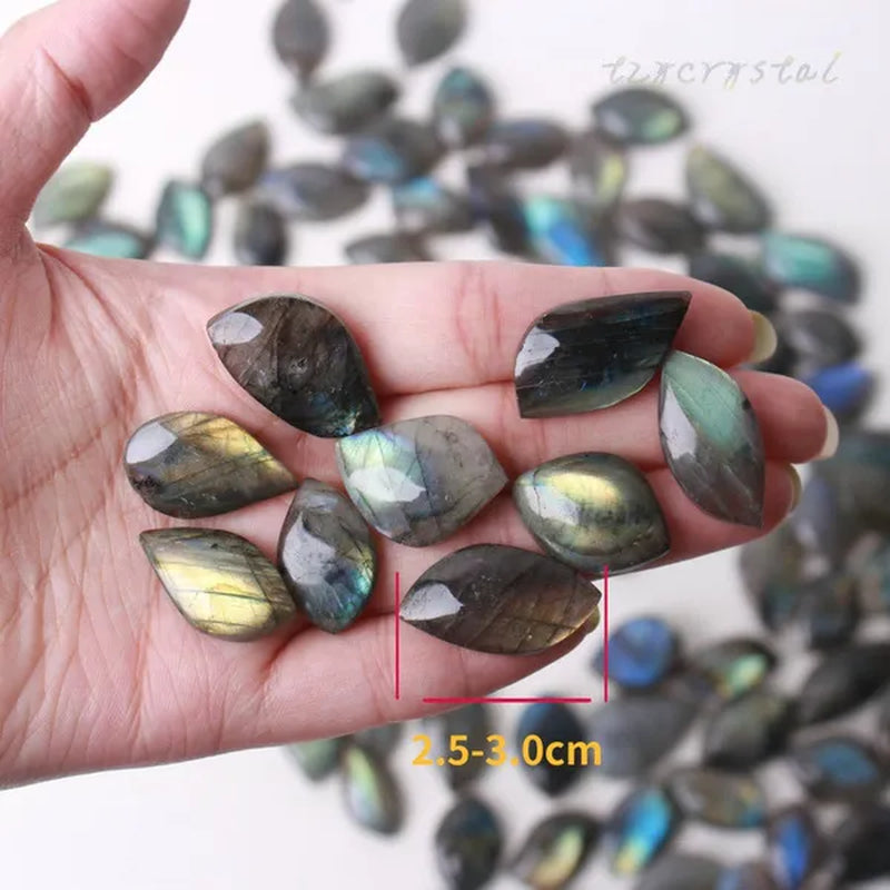 100Pcs Irregular Labradorite Cabochon Gemstone Crystal Pendant Decorative Jewelry
