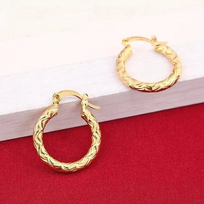 Vintage Geometric Hoop Earrings Gold Plated Earrings for Women round Earrings Personality Spiral Stud Earrings Bride Wedding Engagement Anniversary Gift Jewelry