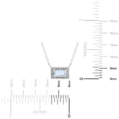 Aquamarine and 0.06 CT. T.W. Diamond Pendant in 14K Gold
