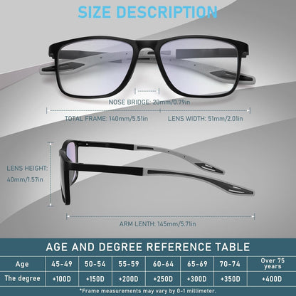 6 Pack Reading Glasses for Men Sports Style Blue Light Blocking Readers with Spring Hinge Women Eyeglasses