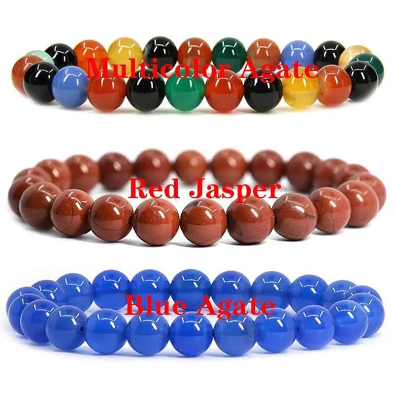 6Mm 8Mm Natural Stone Chakra Beaded Charm Bracelets Tiger Eye Amethyst Lapis Lazuli round Beads Bracelet Women Yoga Jewelry