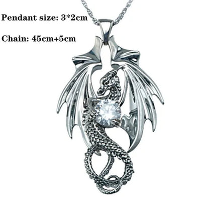 2022 New Carved Three-Dimensional Dragon-Shaped Bright Diamond Symbolic Necklace of Eternal Love