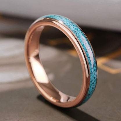 Men Women Wedding Bands 4Mm/6Mm Tungsten Viking Carbide Calaite Granules Ring with Jewelry Domed Polished Infinity Unique for Him Her Silver/Black/Rose Gold