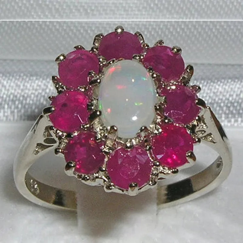 Simple 925 Sterling Silver Purple Diamond White Gem Engagement Love Anniversary Gift Ring Size 6-10