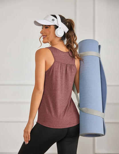 Workout Tank Tops for Women Racerback Loose Fit Yoga Top Sleeveless Gym Shirt Running Athletic Tanks Pack S-3XL