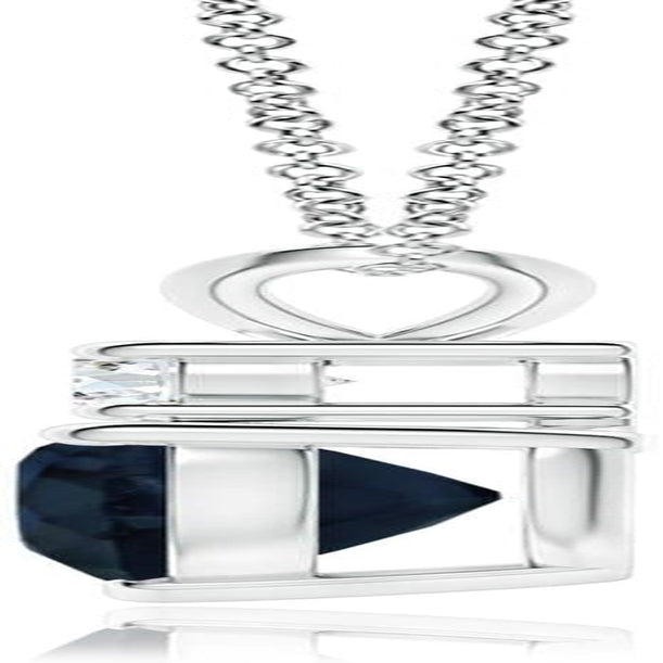 Natural Blue Sapphire Heart Shaped Pendant Necklace in 14K Solid Gold for Women, Girls with 18" Chain | September Birthstone Jewelry Gift for Her |