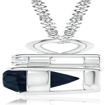 Natural Blue Sapphire Heart Shaped Pendant Necklace in 14K Solid Gold for Women, Girls with 18" Chain | September Birthstone Jewelry Gift for Her |