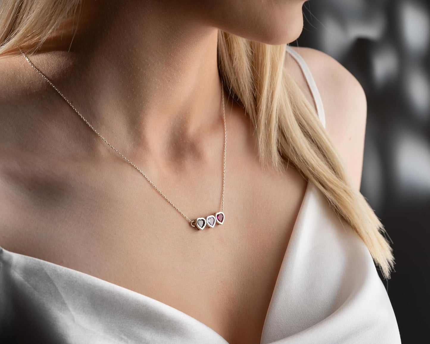Birthstone Heart Necklace with Birthstone Necklace with Heart Birthstone Necklace Heart Shaped Birthstone Necklace Birthstone Gifts for Mom Gifts