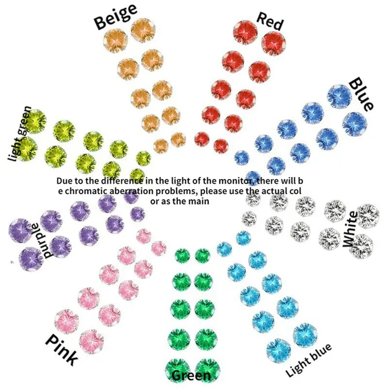 Ladies Fashionsilver Stud Earrings, Ladies Earrings, Ladies Wedding Engagement Valentine'S Day Jewelry Gifts (5 Pairs/Set)