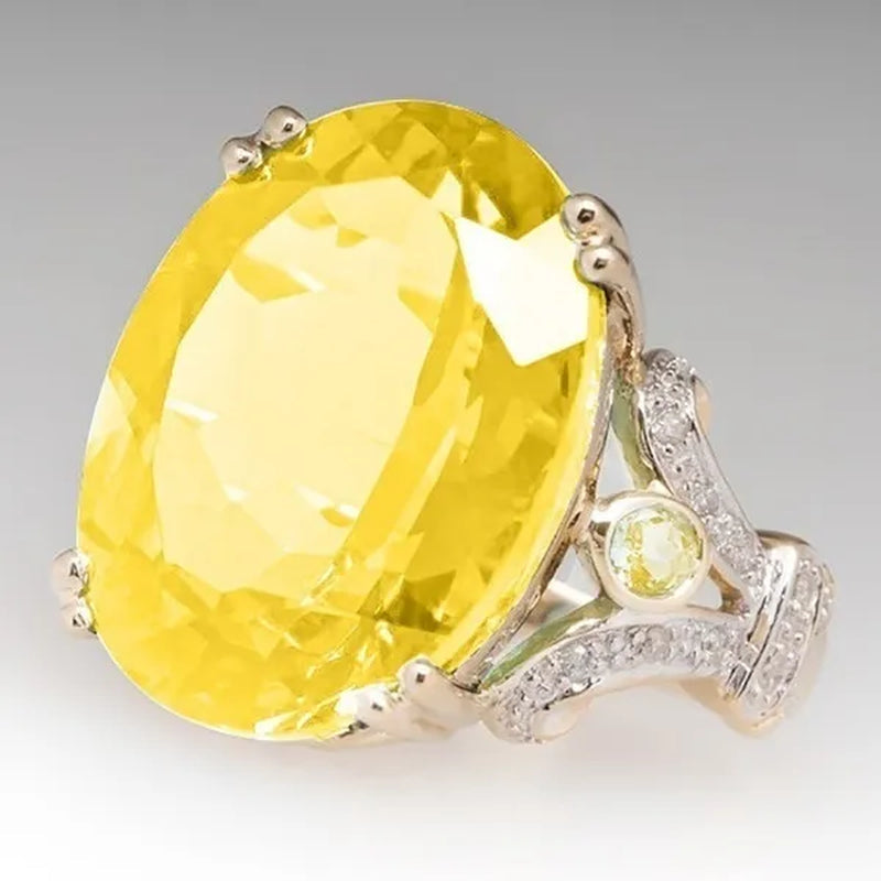Fashion Jewelry 18K Yellow Gold Filled Round Blue Sapphire Women's Wedding Ring Size5-10